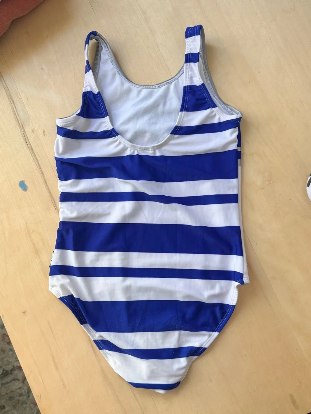 Disney R2D2  Girls Blue & White Striped One-Piece Swimsuit - STARWARS - 9/10
